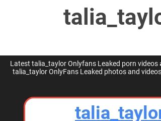 talia taylor of leaks|taliataylor